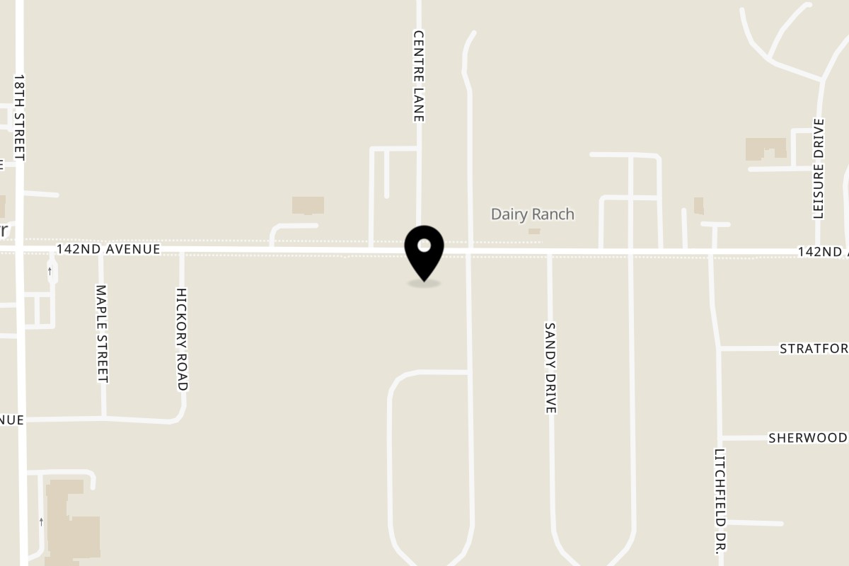 Map showing the location of Russo’s Pizzeria Bar & Grille Dorr on 1730 142nd Avenue in Dorr